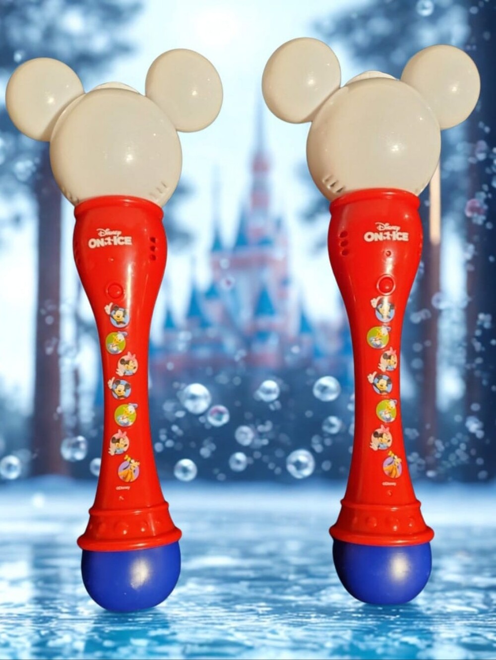 Disney On Ice Mickey Mouse Light-Up Color-Changing Bubble Wands Set Of Two